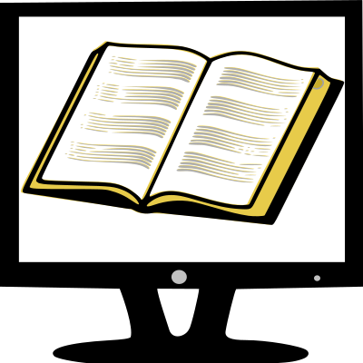 Book on Monitor clipart