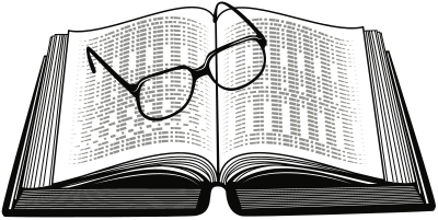 Book with Glasses clipart