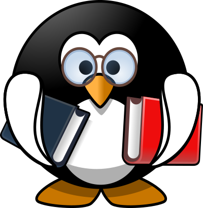 Bookworm penguin clipart