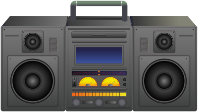 Boombox - portable music player clipart