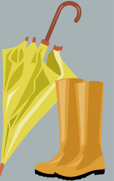 Boots and Umbrella clipart