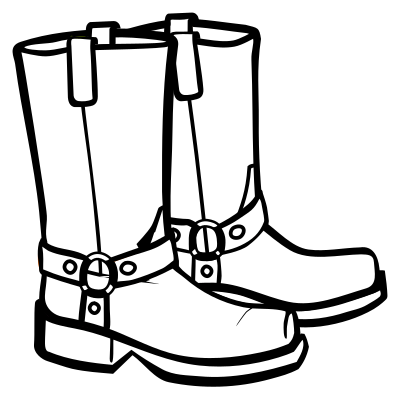 Boots - lineart clipart