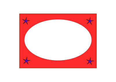 Border with four Stars clipart