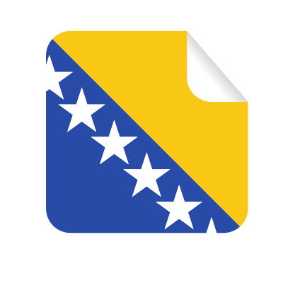 Bosnia and Herzegovina flag square sticker clipart
