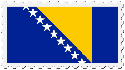 Bosnia and Herzegovina flag stamp clipart
