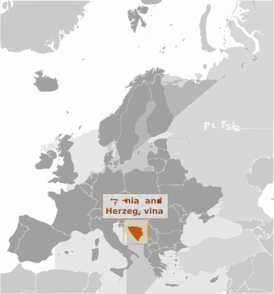 Bosnia and Herzegovina location label clipart