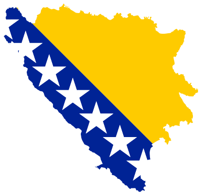 Bosnia And Herzegovina Map Flag clipart