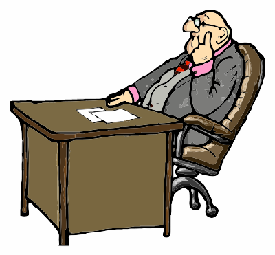 Boss at desk clipart
