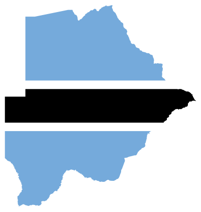 Botswana Flag Map clipart
