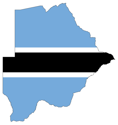 Botswana Flag Map With Stroke clipart