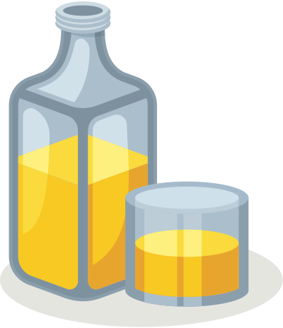 Bottle and glass clipart
