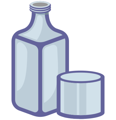Bottle and glass clipart