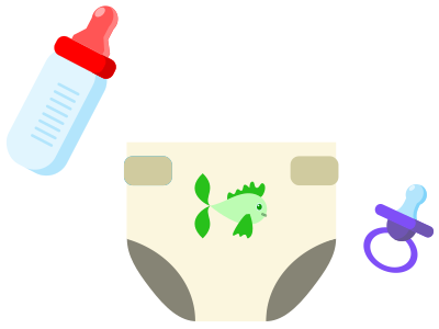 Bottle, Diaper and Pacifier clipart
