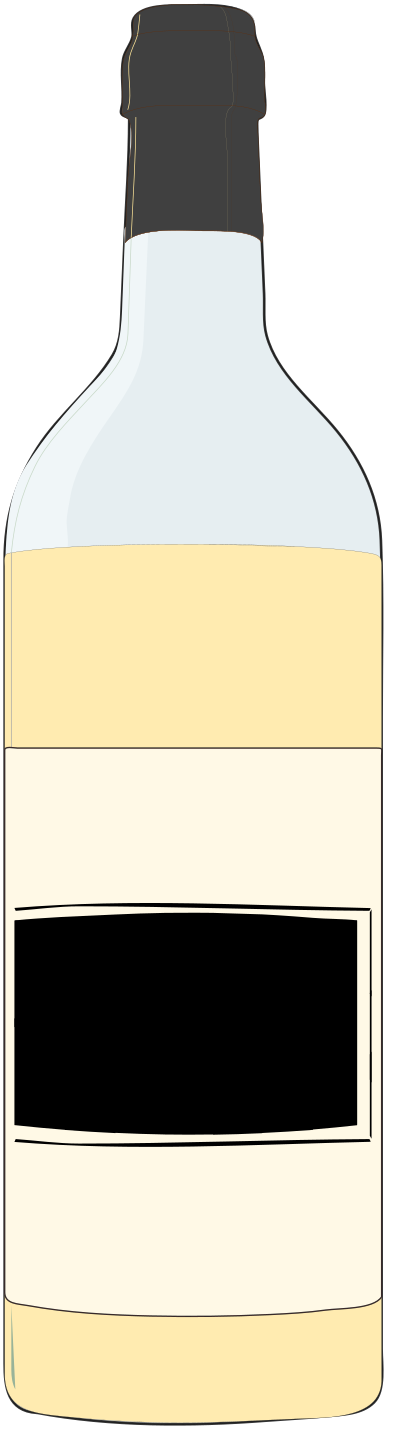 Bottle of white wine unopened clipart