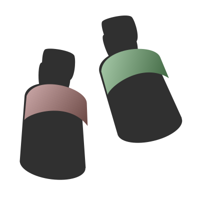 Bottles of dye ink clipart
