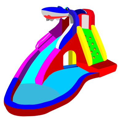Bouncy Castle - Water Slide - Pool clipart