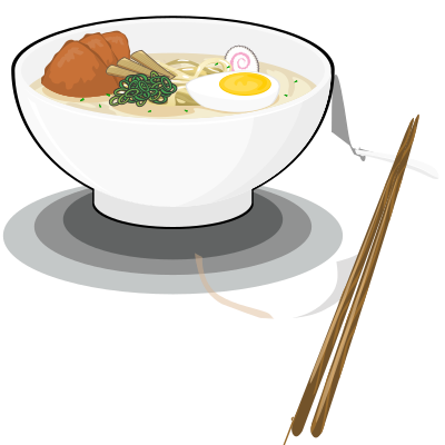 Bowl of Ramen with Chopsticks clipart