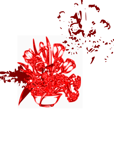 Bowl of Red Flowers clipart