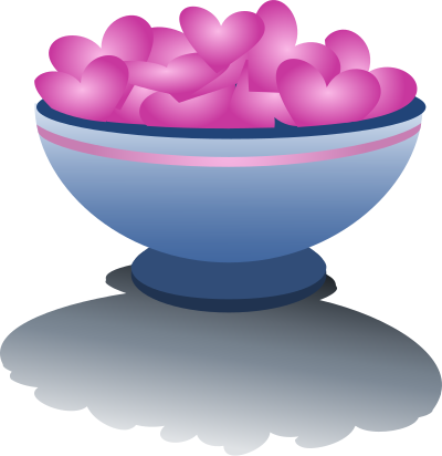 Bowl with valentines clipart