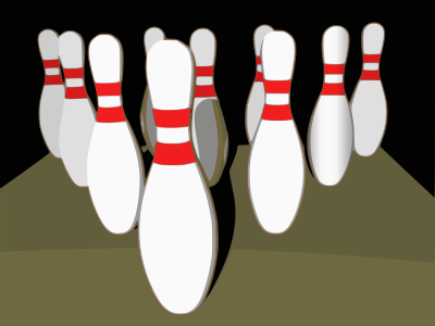 Bowling pins, shaded clipart