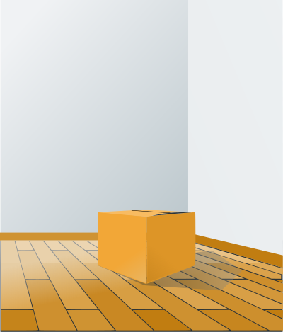 Box over wood floor clipart
