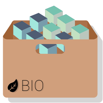 Box with cubes, Caja clipart