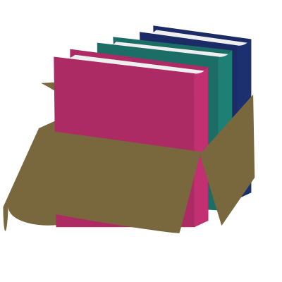 Box with folders clipart