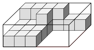 Boxed isometric dice building 02 clipart