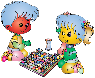 Boy And Girl Playing Chess By DG RA Prismatic clipart