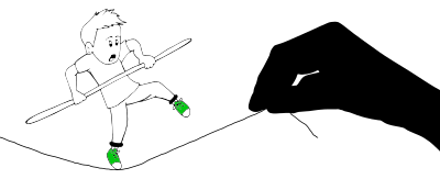 Boy Balancing Line Art clipart