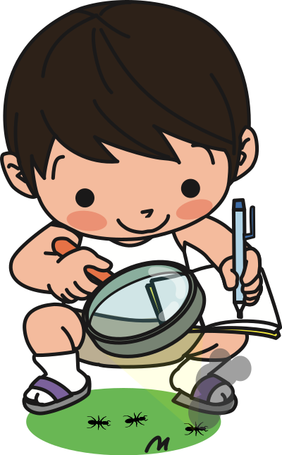 Boy Burning Ants clipart