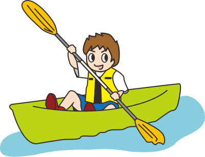 Boy in a Kayak clipart