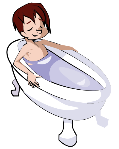Boy in Bathtub clipart
