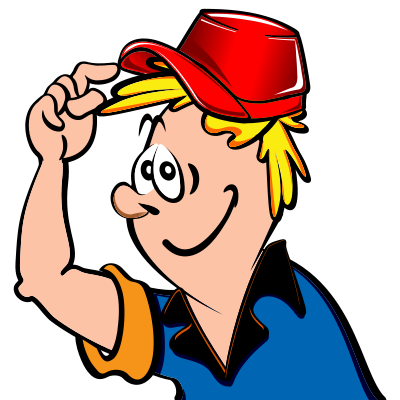 Boy in red cap clipart