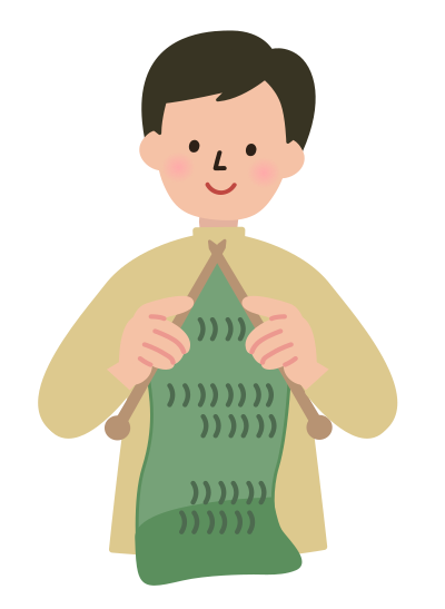 Boy Knitting clipart