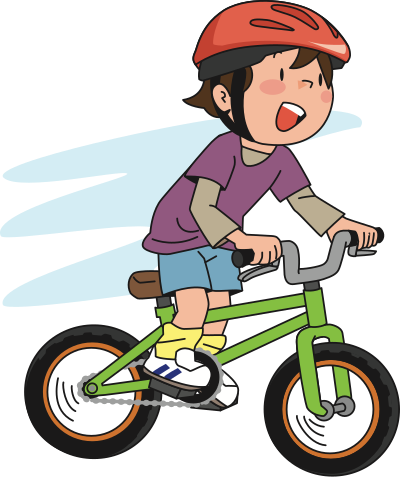 Boy on a bicycle clipart