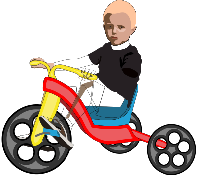 Boy on tricycle clipart