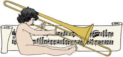 Boy Playing Trombone - Colour Remix clipart