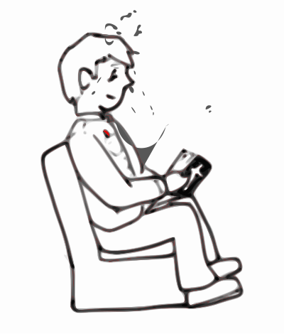 Boy sitting reading clipart