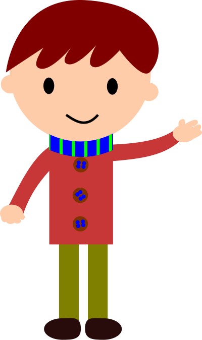 Boy waving hand clipart