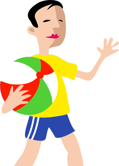 Boy with ball clipart