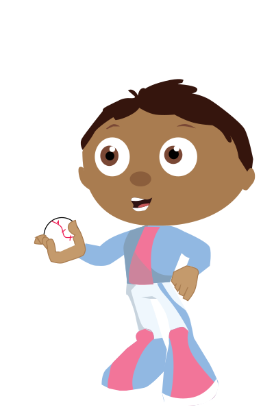 Boy with Baseball clipart