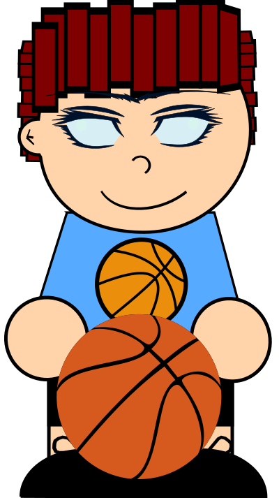 Boy with basketball clipart