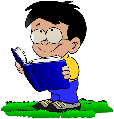 Boy with Book (#1b) clipart