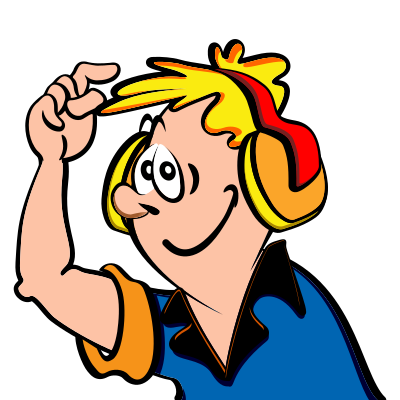 Boy with headphone clipart