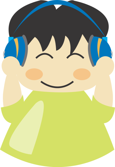 Boy with headphone1 clipart