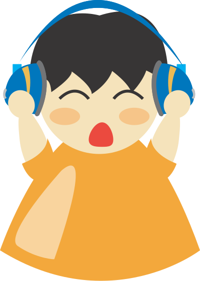 Boy with headphone2 clipart
