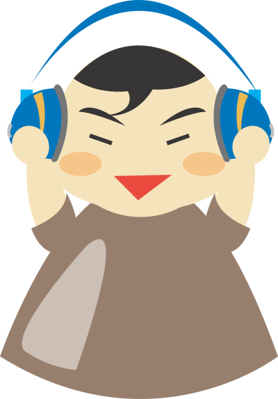 Boy with headphone3 clipart