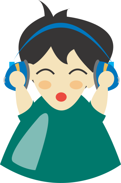 Boy with headphone4 clipart