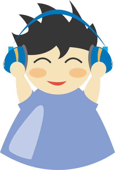 Boy with headphone5 clipart